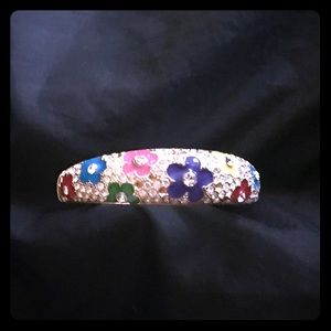 Vintage Multi Color Gold Tone Bangle Bracelet